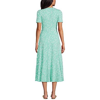 Petite Lands' End V-Neck Wrap Midi Dress