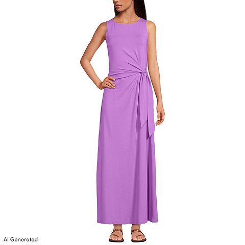 Женские платья Lands' End Cotton Modal Sleeveless Tie Waist Maxi Dress
