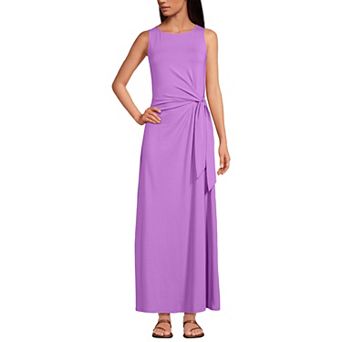 Women's Lands' End Cotton Modal Sleeveless Tie Waist Maxi Dress