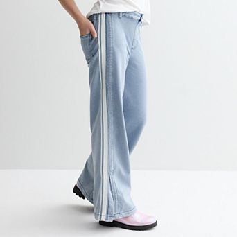 Girls 7-16 Limited Too Knit Denim Wide Leg Jeans
