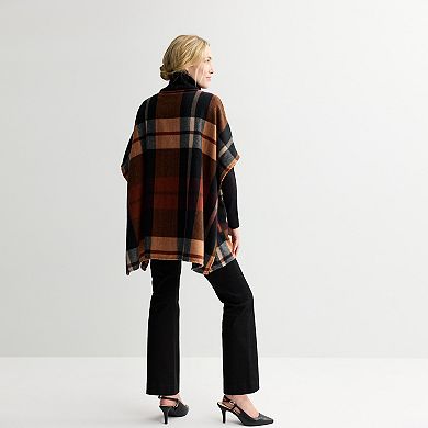 Women's Nine West Ribbed Collar Plaid Topper