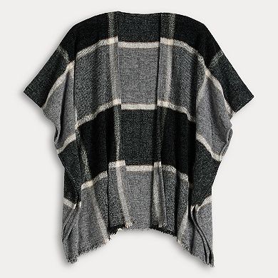 Women's Nine West Rustic Plaid Chenille Topper