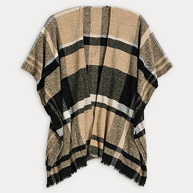 Women's Nine West Rustic Plaid Chenille Topper