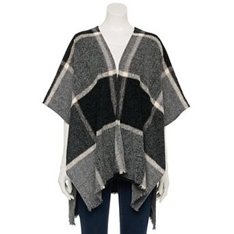 Women's Nine West Rustic Plaid Chenille Topper