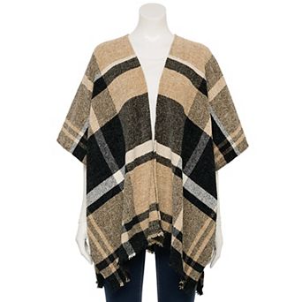 Women's Nine West Rustic Plaid Chenille Topper