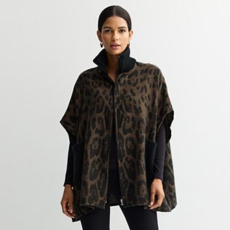 Women's Nine West Leopard Feather-Soft Zip Topper
