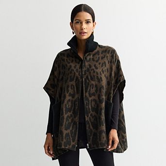 Women's Nine West Leopard Feather-Soft Zip Topper