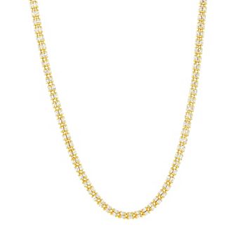 NYC Sterling Sterling Silver Two Tone 3 mm Ice Chain Necklace