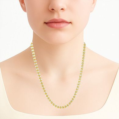 NYC Sterling Sterling Silver Two Tone 3 mm Ice Chain Necklace