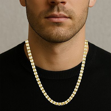 NYC Sterling Sterling Silver Two Tone 3 mm Ice Chain Necklace