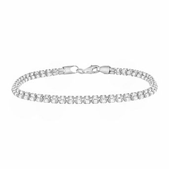 NYC Sterling Sterling Silver 3 mm High Polish Ice Chain Bracelet