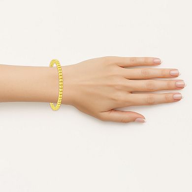 NYC Sterling 14k Gold Over Sterling Silver 4 mm Ice Chain Bracelet