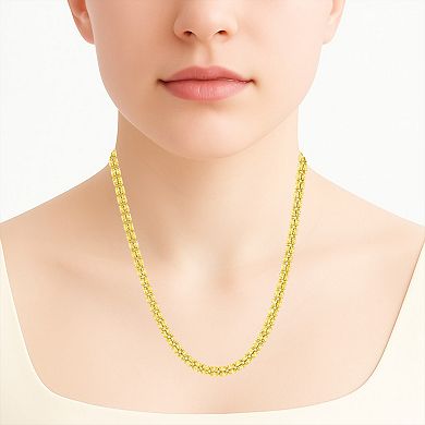 NYC Sterling 14k Gold Over Sterling Silver 4 mm Ice Chain Necklace
