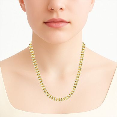 NYC Sterling 5 mm Sterling Silver Two Tone Ice Chain Necklace