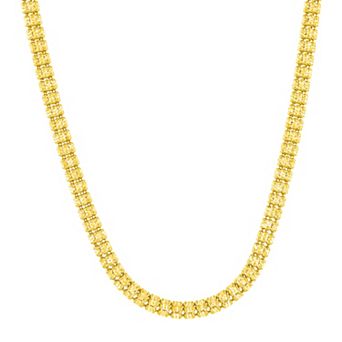 NYC Sterling 5 mm Sterling Silver Gold Tone Plated Ice Chain Necklace