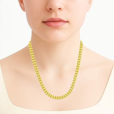 NYC Sterling 5 mm Sterling Silver Gold Tone Plated Ice Chain Necklace