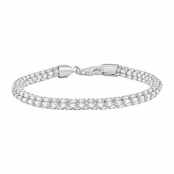 NYC Sterling 5 mm Sterling Silver High Polish Plated Ice Chain Bracelet