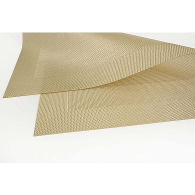 Dainty Home Sonata Woven Vinyl Reversible Rectangular Placemat Set Of 4