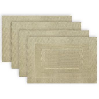 Dainty Home Sonata Woven Vinyl Reversible Rectangular Placemat Set Of 4