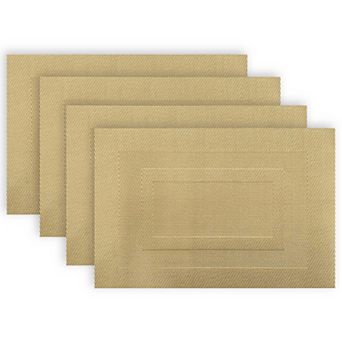 Dainty Home Sonata Woven Vinyl Reversible Rectangular Placemat Set Of 4