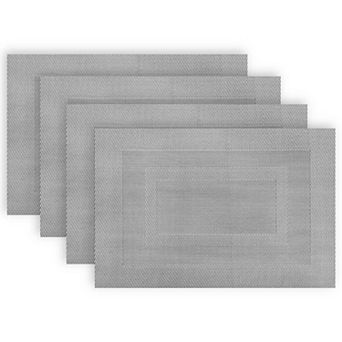 Dainty Home Sonata Woven Vinyl Reversible Rectangular Placemat Set Of 4