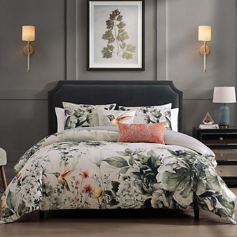 Bebejan Vintage Bloom 100% Cotton Sateen 5 pc Reversible Comforter Set