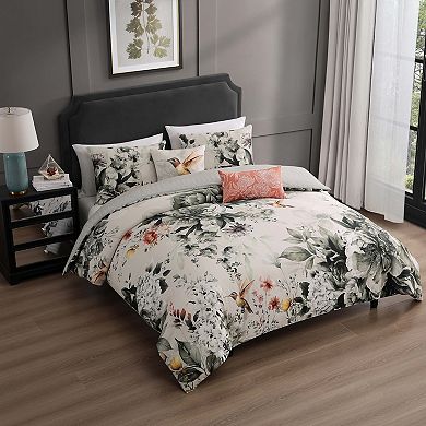 Bebejan Vintage Bloom 100% Cotton Sateen 5 Piece Reversible Comforter Set