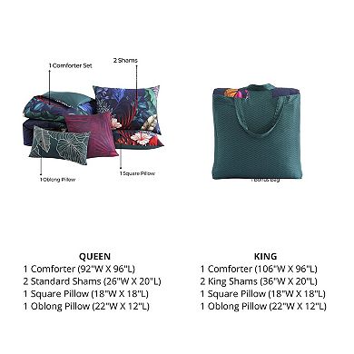 Bebejan Paradise 100% Cotton Sateen 5 Piece Reversible Comforter Set
