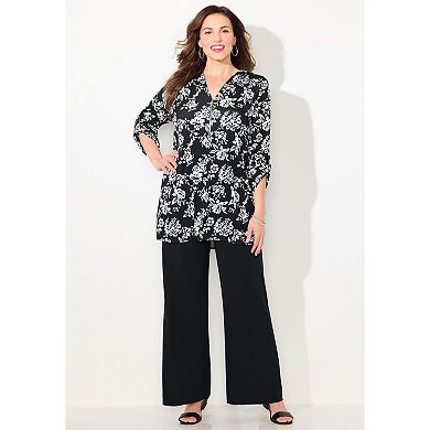 Catherines Women's Plus Size Dream Drape Pull-On Knit Pant