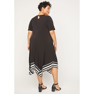 Catherines Women's Plus Size Petite Stoneywood Stripe A-Line Dress (With  Pockets)