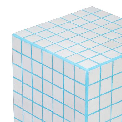 Callista Modern Bohemian Ceramic Tiled Rectangle End Table