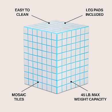 Callista Modern Bohemian Ceramic Tiled Rectangle End Table