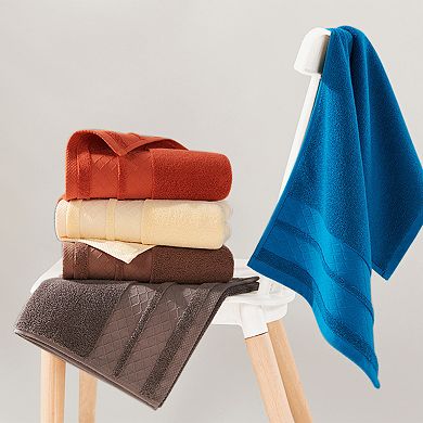 Cotton Soft Decorative Hand Towels, Geometry Pattern Hand Towel for Bathroom, Hotel 4 Pack Cream