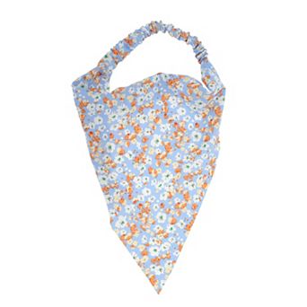 Cherry Blossom Headwrap for Women Blue Orange 1 pc