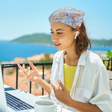 Cherry Blossom Headwrap for Women Blue Orange 1 Pc