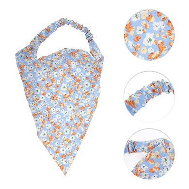 Cherry Blossom Headwrap for Women Blue Orange 1 Pc