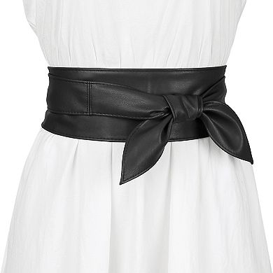 Women's Plus Size Obi Belts Bow Self-Tie Wrap Around Wide Sash Waistband Belt for Dresses