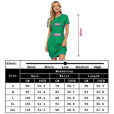 Women's Pullover Hooded Kangaroo Pocket Sweatshirt Casual Hoodie Dress