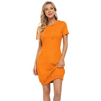 Women's Pullover Hooded Kangaroo Pocket Sweatshirt Casual Hoodie Dress