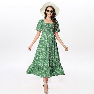 chinese dress ladies Boho Maternity Dress for Photo Shoot Boho Maxi Dress Beach Wedding YW230308 10 / Picture Color
