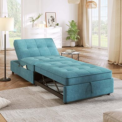 Mondawe 4-In-1 Sofa Bed,Multi-Function Folding Ottoman Bed With Storage Pocket And USB Port