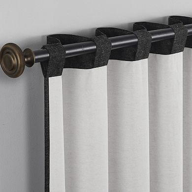 Sun Zero Treviso Linen Blend Magnetic Closure 100% Blackout Back Tab Curtain Panel