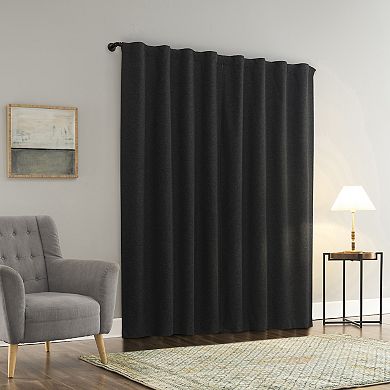 Sun Zero Treviso Linen Blend Magnetic Closure 100% Blackout Back Tab Curtain Panel