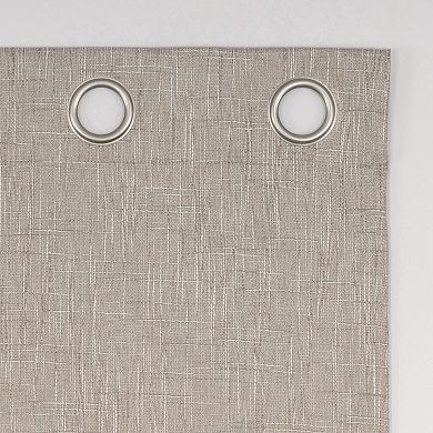 Sun Zero Aldwin Slub Texture Magnetic Closure 100% Blackout Grommet Curtain Panel