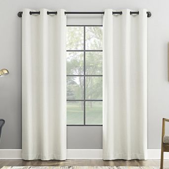 Sun Zero Aldwin Slub Texture Magnetic Closure 100% Blackout Grommet Curtain Panel