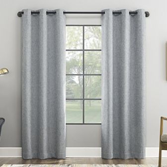 Sun Zero Aldwin Slub Texture Magnetic Closure 100% Blackout Grommet Curtain Panel
