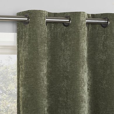 Sun Zero Isidora Velvet Magnetic Closure 100% Blackout Grommet Curtain Panel
