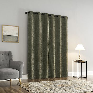 Sun Zero Isidora Velvet Magnetic Closure 100% Blackout Grommet Curtain Panel