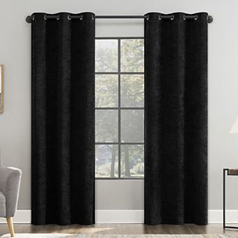 Sun Zero Isidora Velvet Magnetic Closure 100% Blackout Grommet Curtain Panel