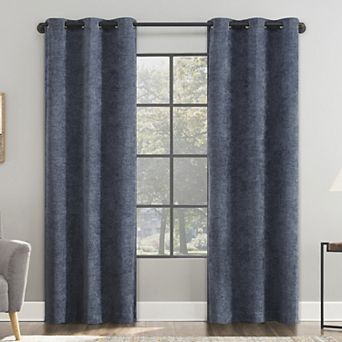 Sun Zero Isidora Velvet Magnetic Closure 100% Blackout Grommet Curtain Panel